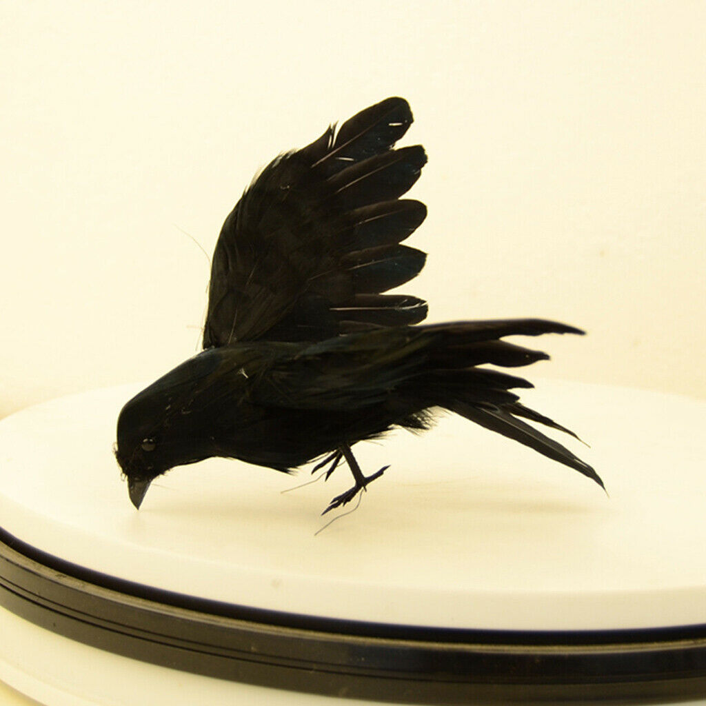 2pcs Lifelike Artificial Birds Realistic Raven Magpie Tree Decor