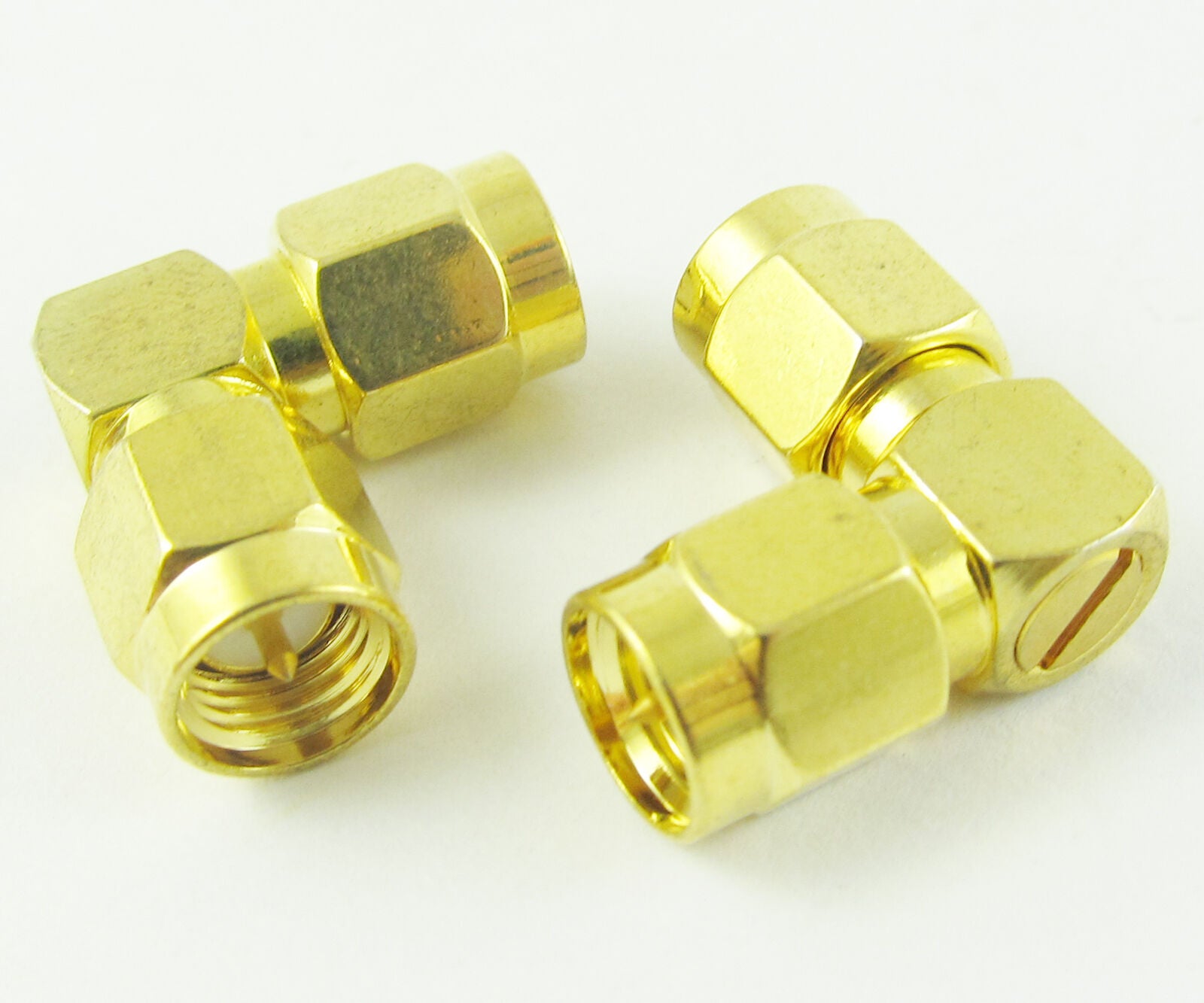 5pcs NEW SMA RF adapter connector SMA male to SMA male Plug R/A right angle