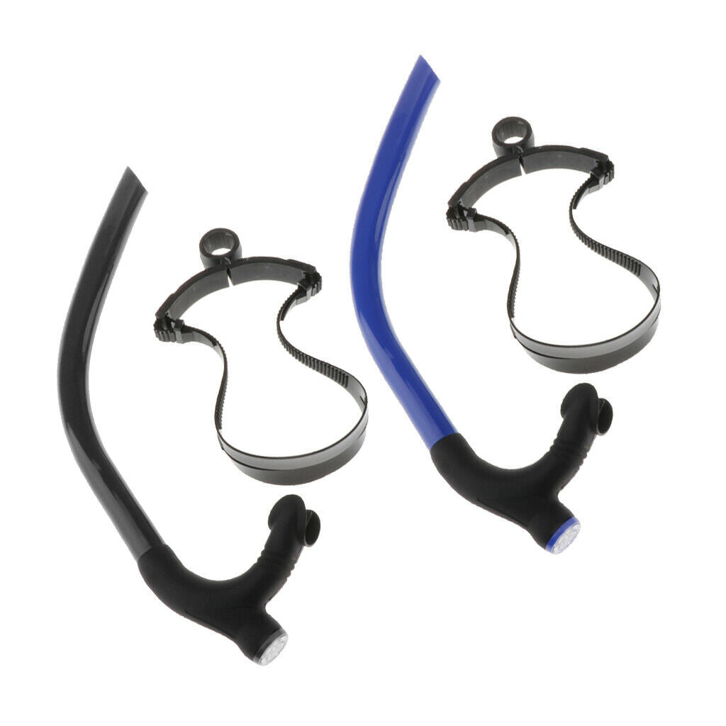 Silicone Swimmer Snorkel with Head Strap Training Mouthpiece Open Water