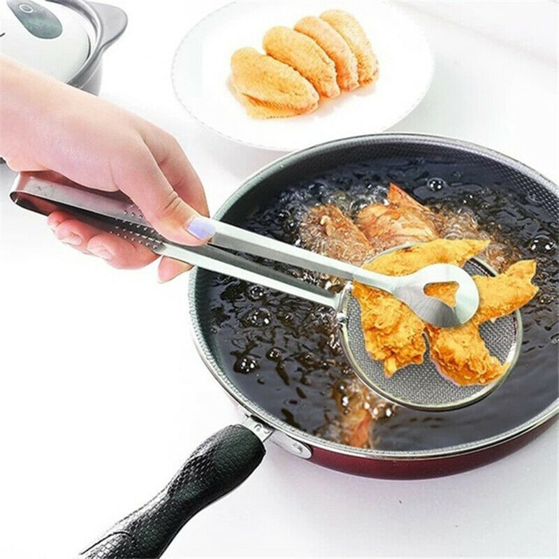 1 Stainless Steel Fried Food Filter Scoop Food Clip and Screen Kitchen To.l8