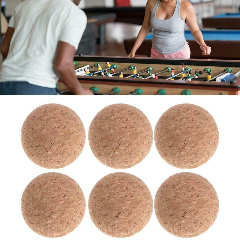 6pcs 36mm Table Football Cork Solid Wood Foosball Table Soccer Ball Fussball