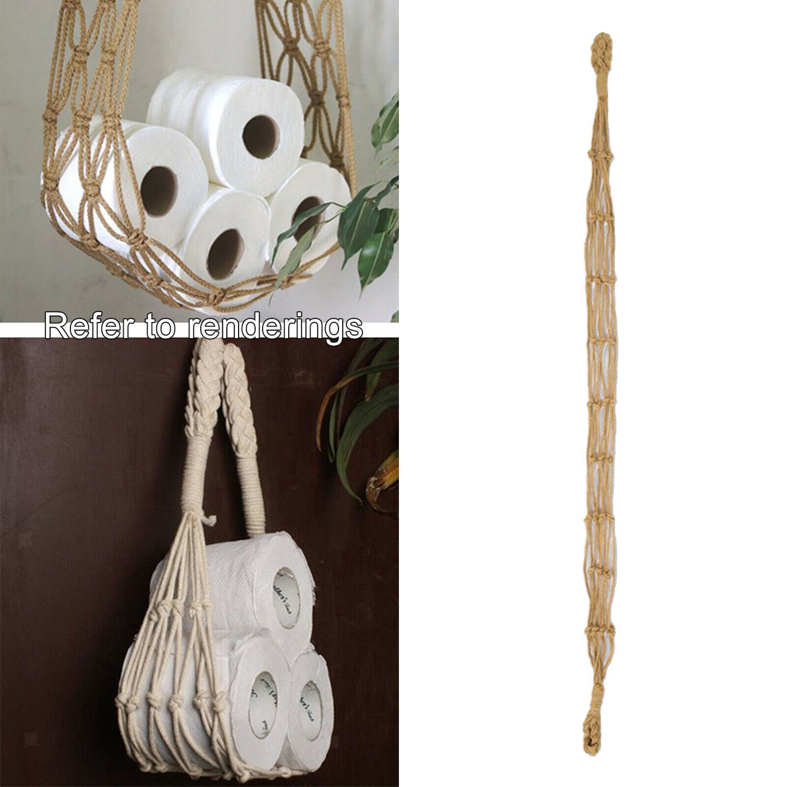 Cotton Toilet Paper Holder for Boat Beach Ocean Theme Bathroom Decor brown
