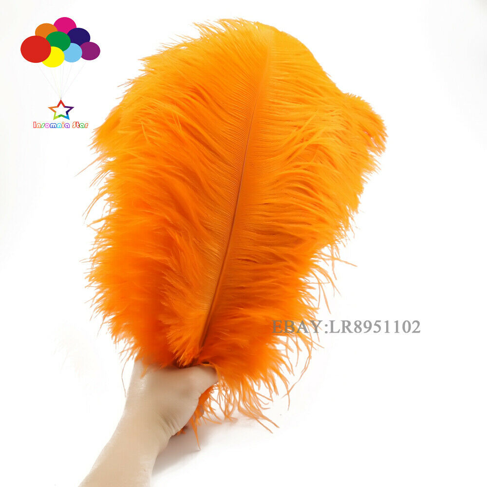 Orange Ostrich Feather 6-8 Inch 100PCS Home Decor Romantic wedding Carnival