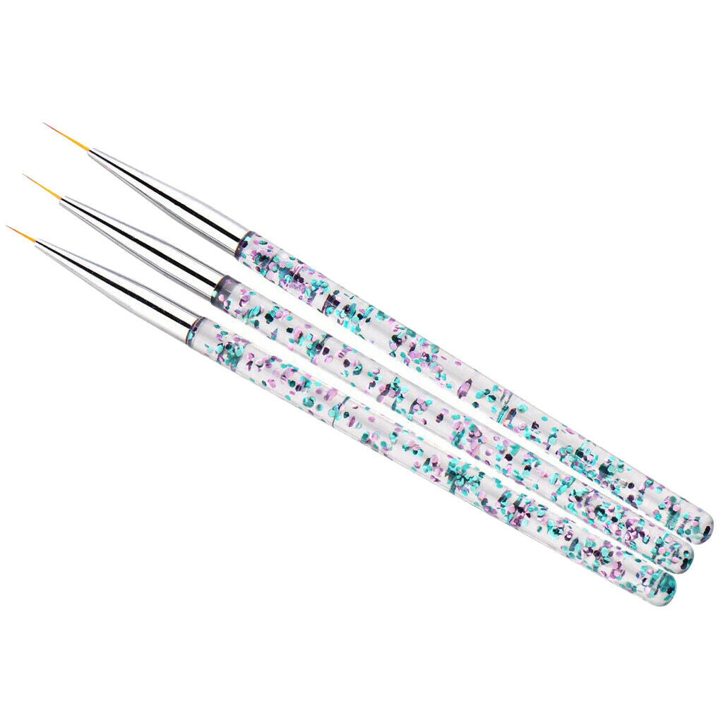12x Professional Nail Art Liner Striping Brush for Thin Lines Tiny Details