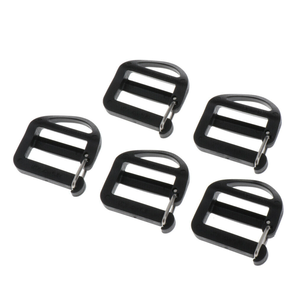 5 lot Adjustable Ladder Lock Slider Backpack Straps Fastener Webbing Buckles