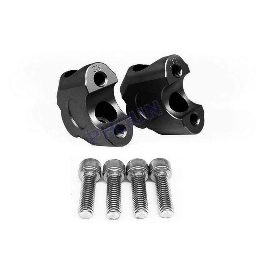 7/8" 22mm Motorcycle Handlebar Riser w/ Bolts Black CNC Aluminum Alloy Universal