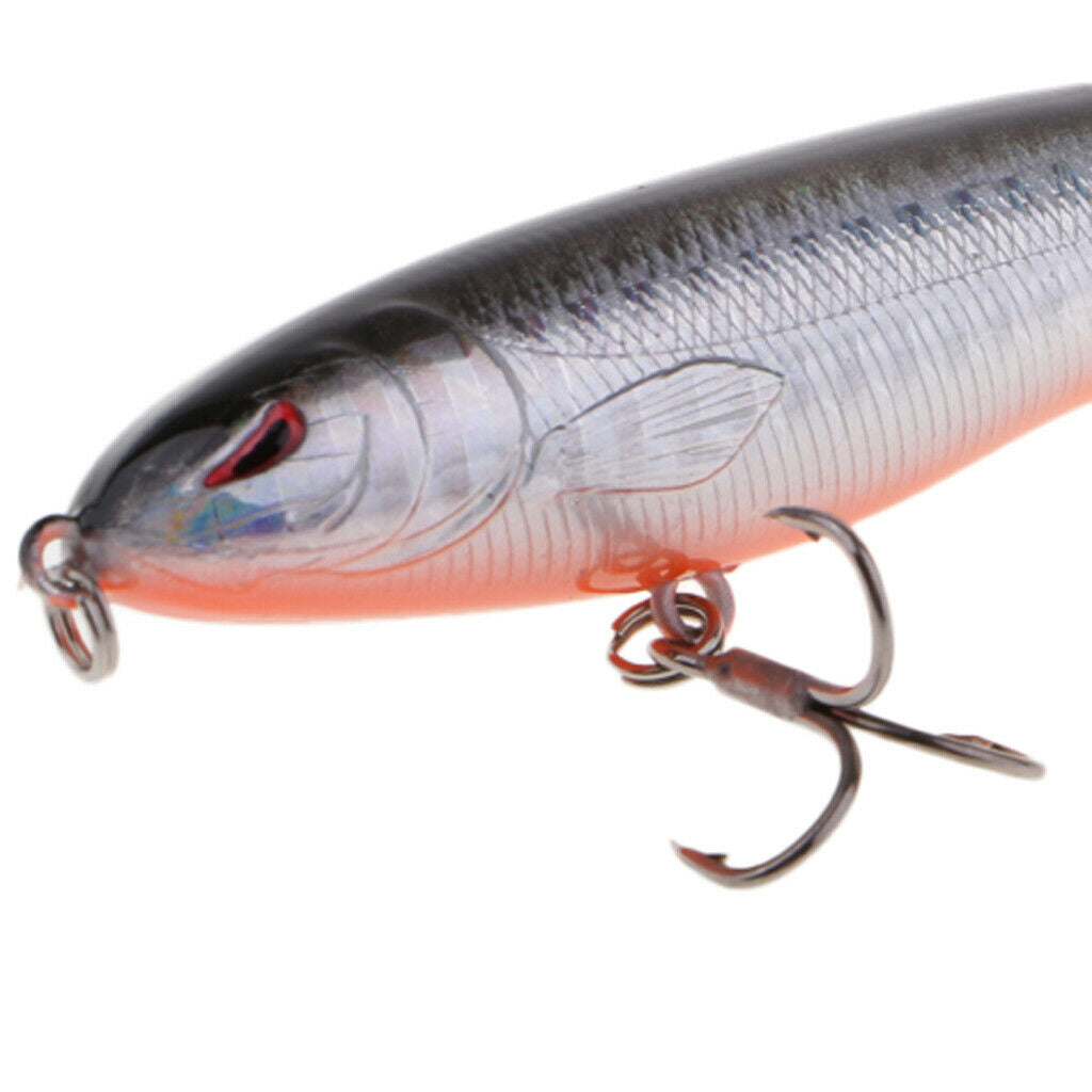 Pack of 2pcs Flexible Rotate Tail Whopper Popper Fishing Lures Floating Hard