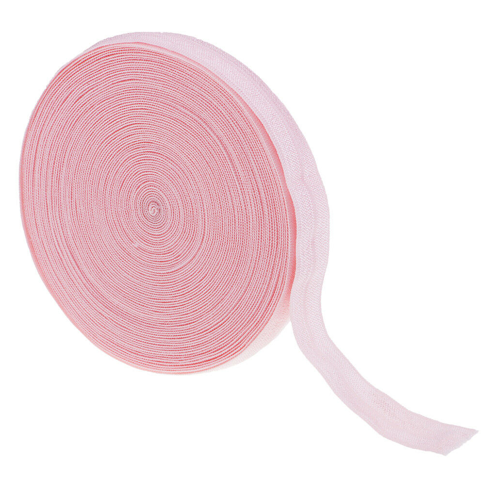 15mm Cotton Fold Over Elastics Band Lace Sewing Trimming 10 Meters Pink