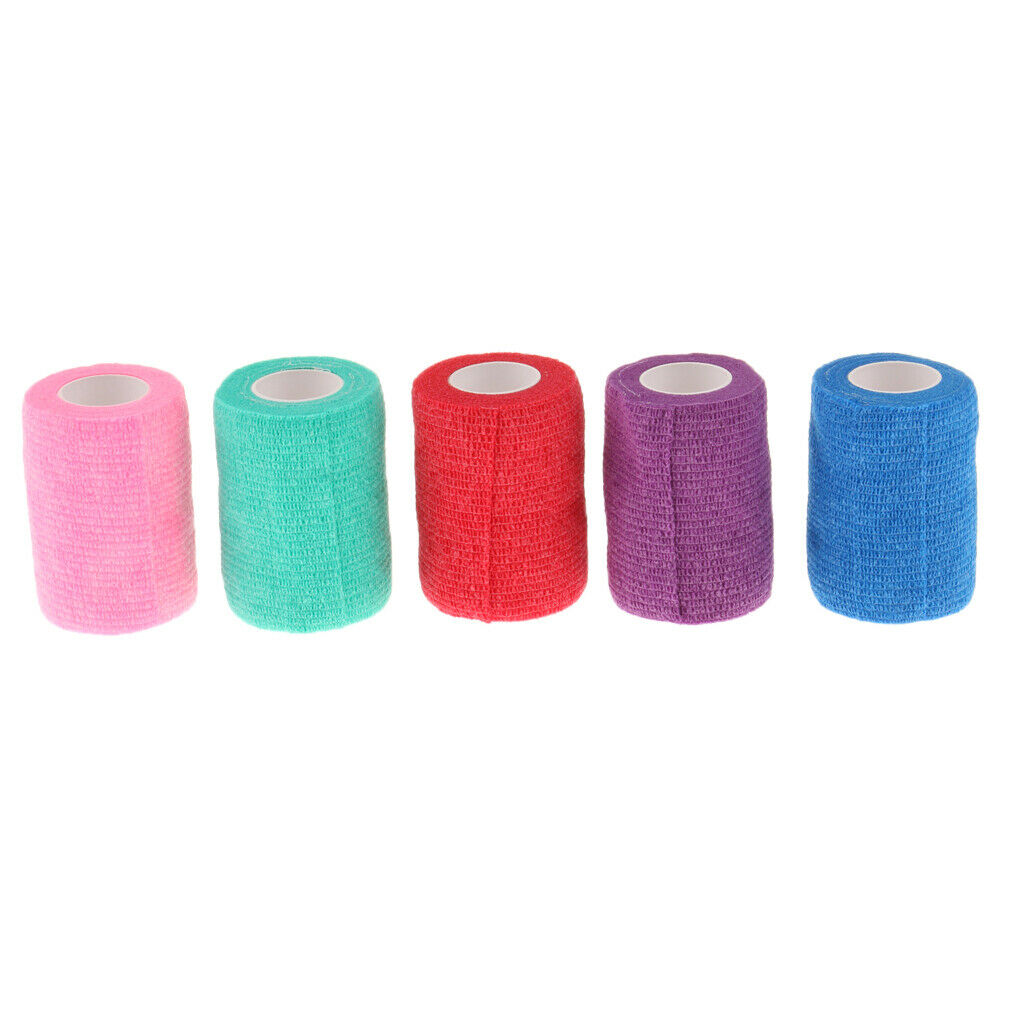 10Pcs Cute Pet Dog Cat Vet Wound Elastic Cohesive Bandage Self Adherent Wrap