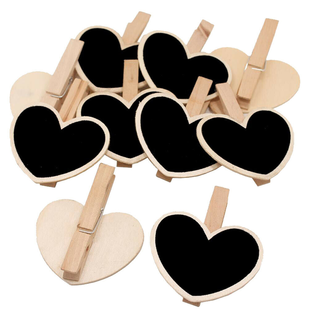 Chalkboard Clip Erasable Chalkboard Label Love Heart Style Blackboard with Clips