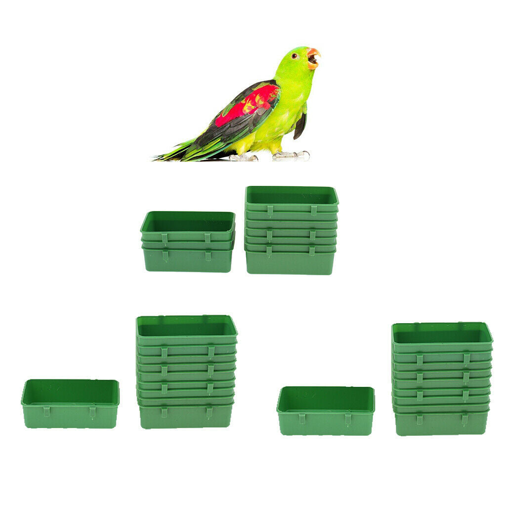 Set of 20 Bird Feeder Birds Food Dish Parrot Feeders Water Bowls Easy to Clean