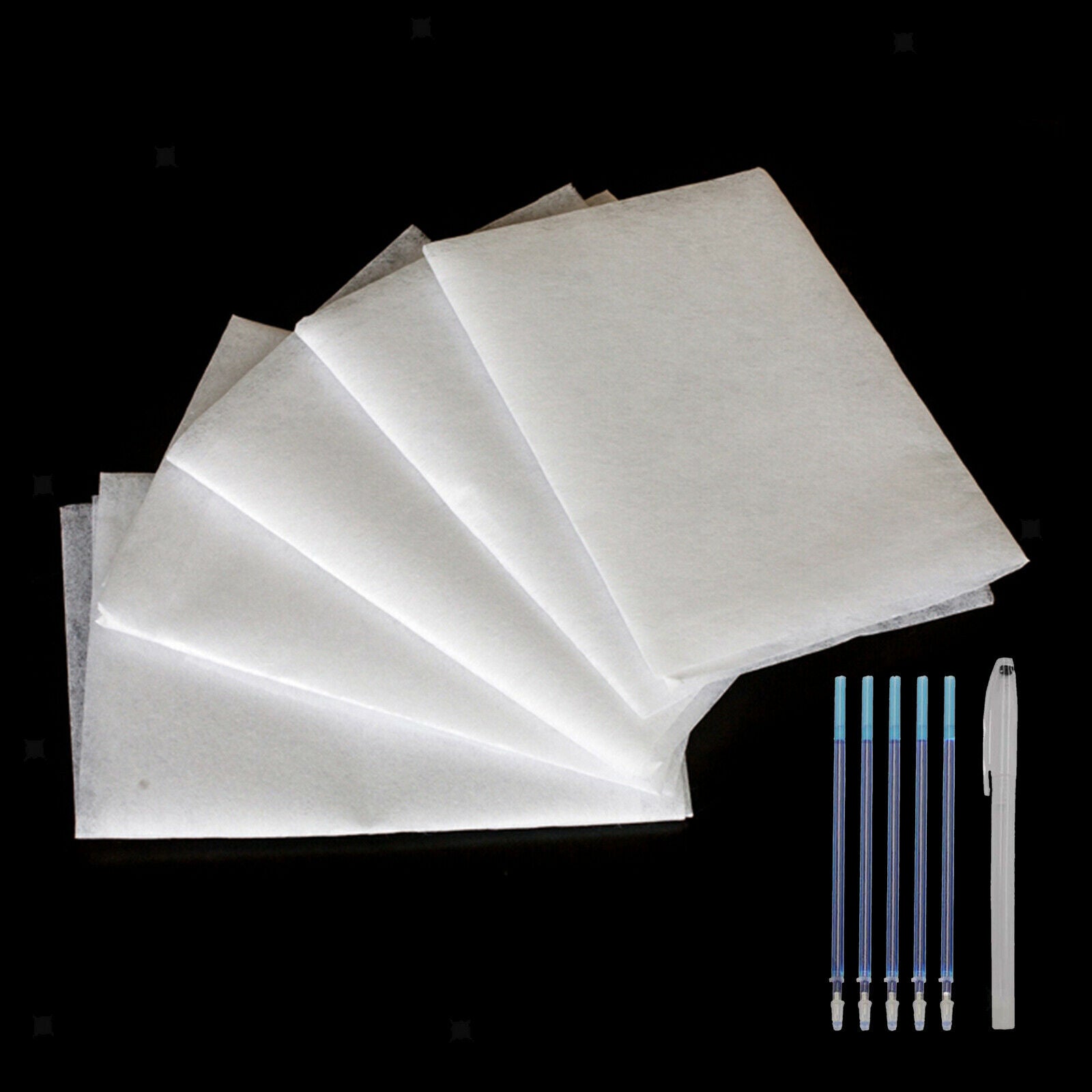 5x 20x20" Water Soluble Embroidery Stabilizer with Pens for Home Sewing