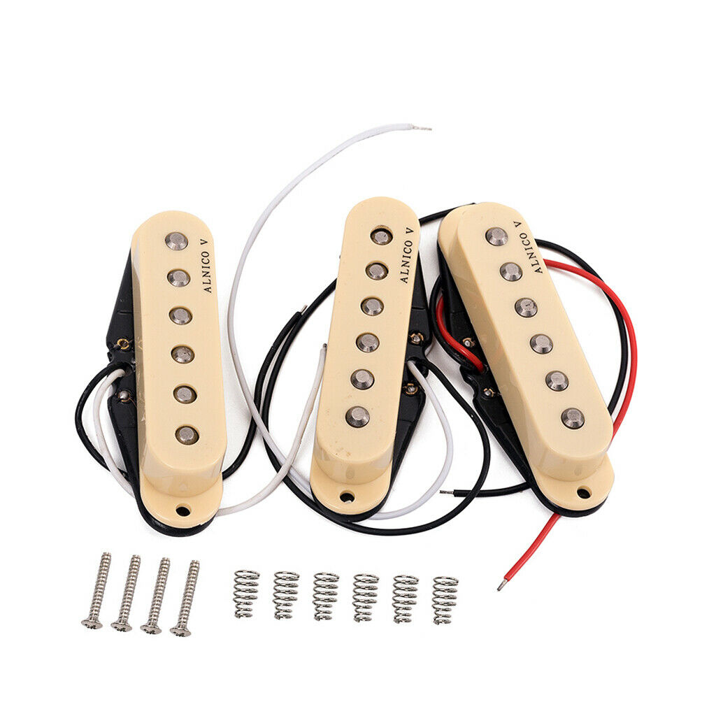 3X Electric Guitar Single Coil Pickup Set Middle/ Neck/ Bridge Alnico V