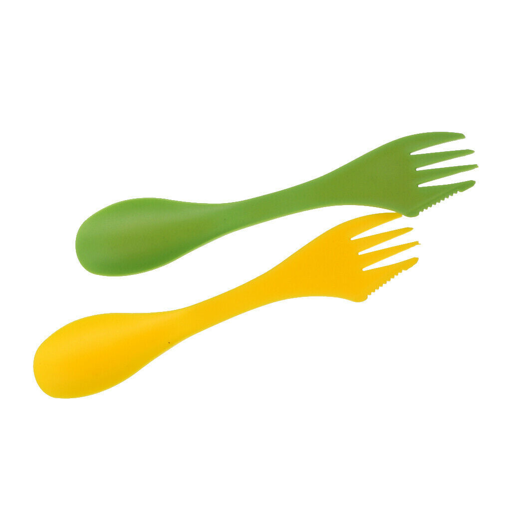Prettyia 6pcs Camping Utensils Spork Combo Travel Gadget Spoon Fork Cutlery
