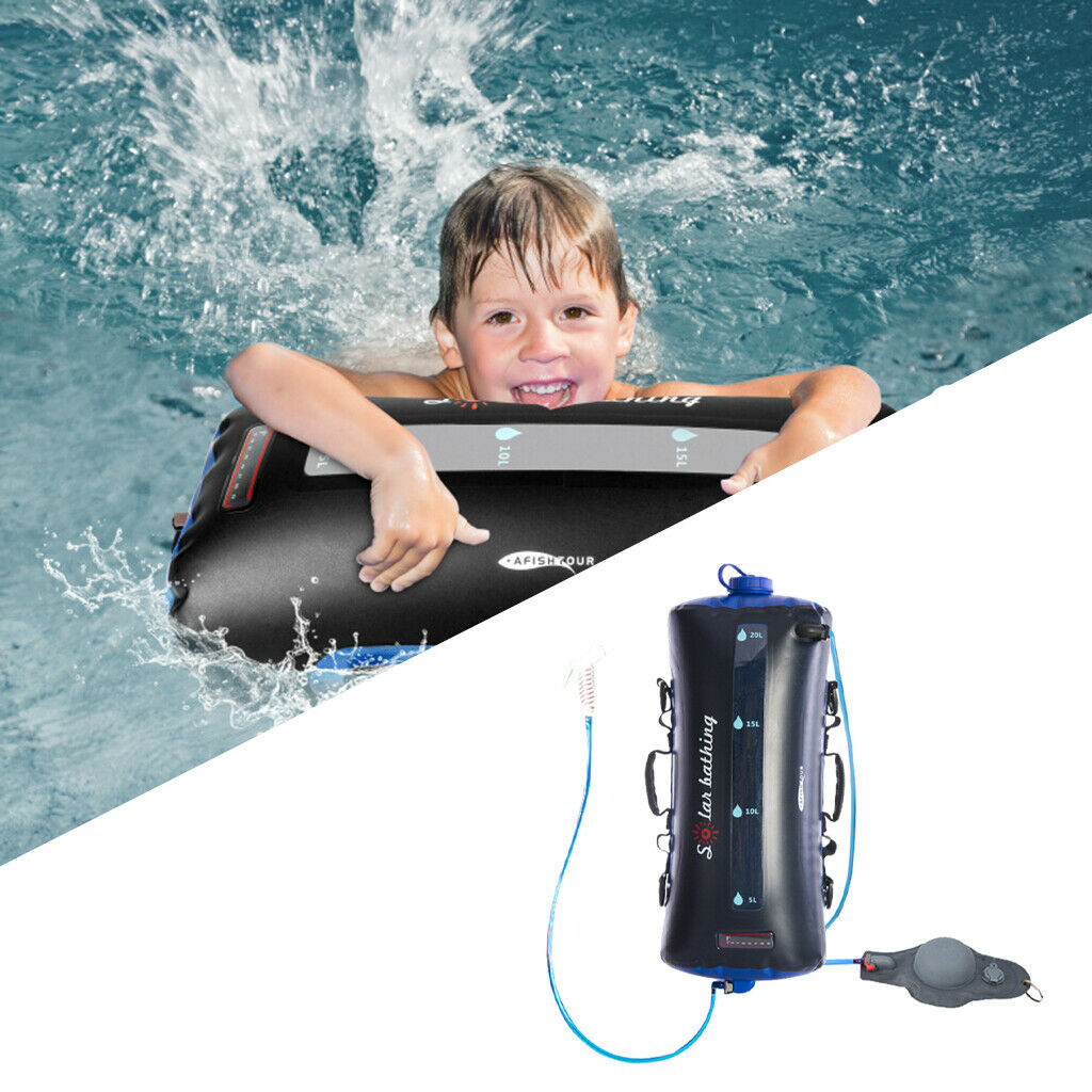 5 gallons/20L Solar Camping Shower Bag for Beach Swimming Outdoor Hiking