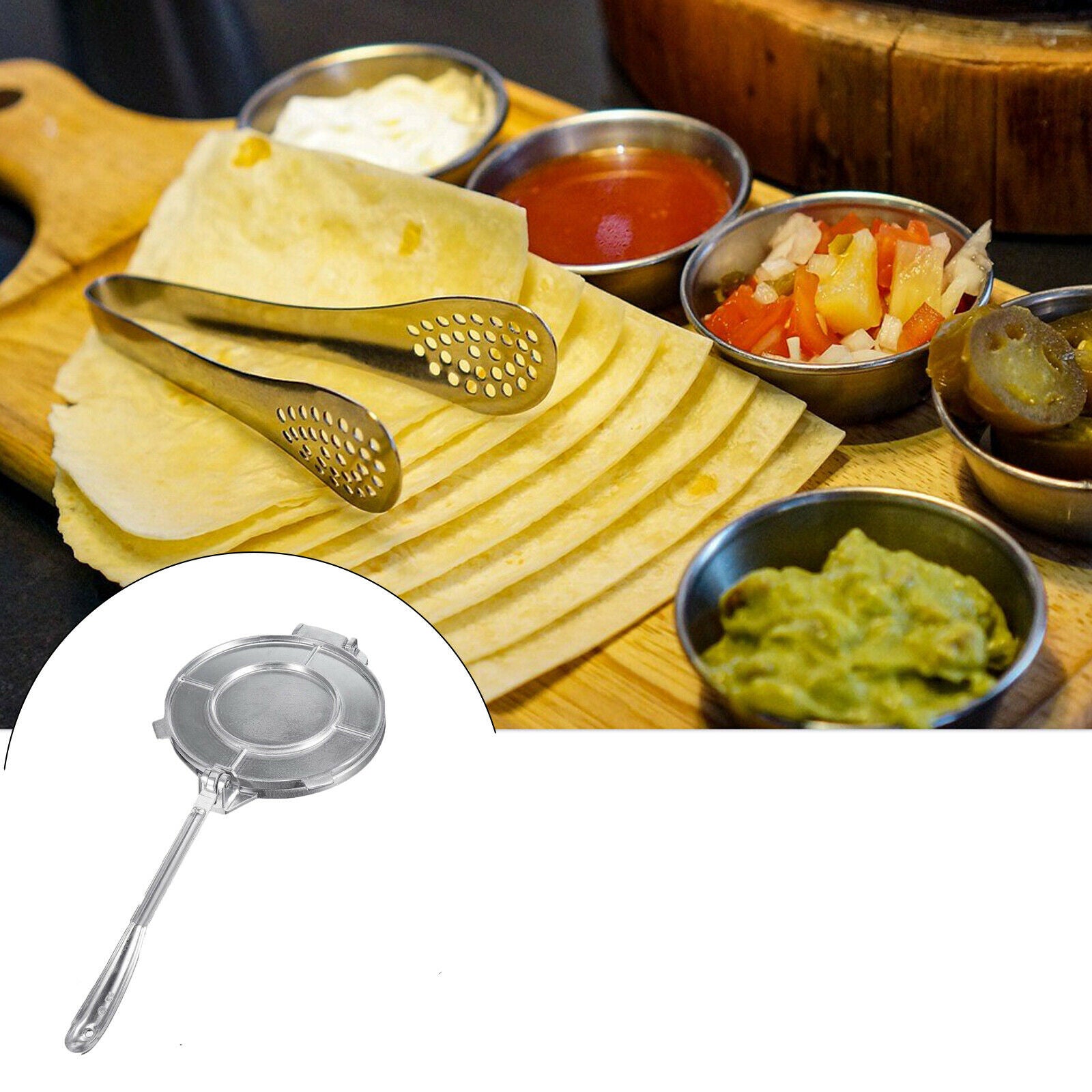 Tortilla Maker Press Heavy Duty Aluminium For Restaurant Kitcken Tools -Dia.20cm