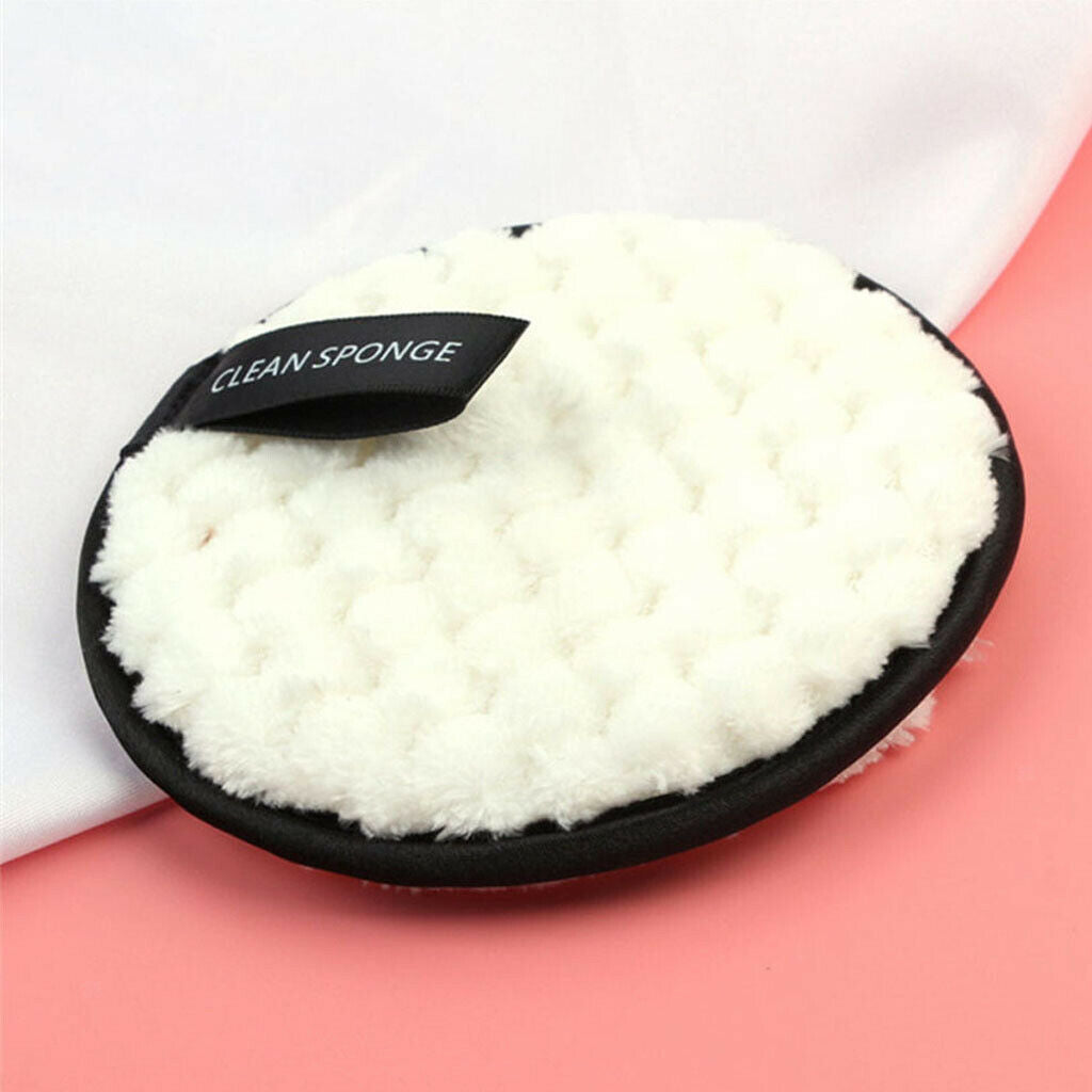 3pcs Reusable Microfiber Plush Makeup Remover Puff Face Cleansing Wipe
