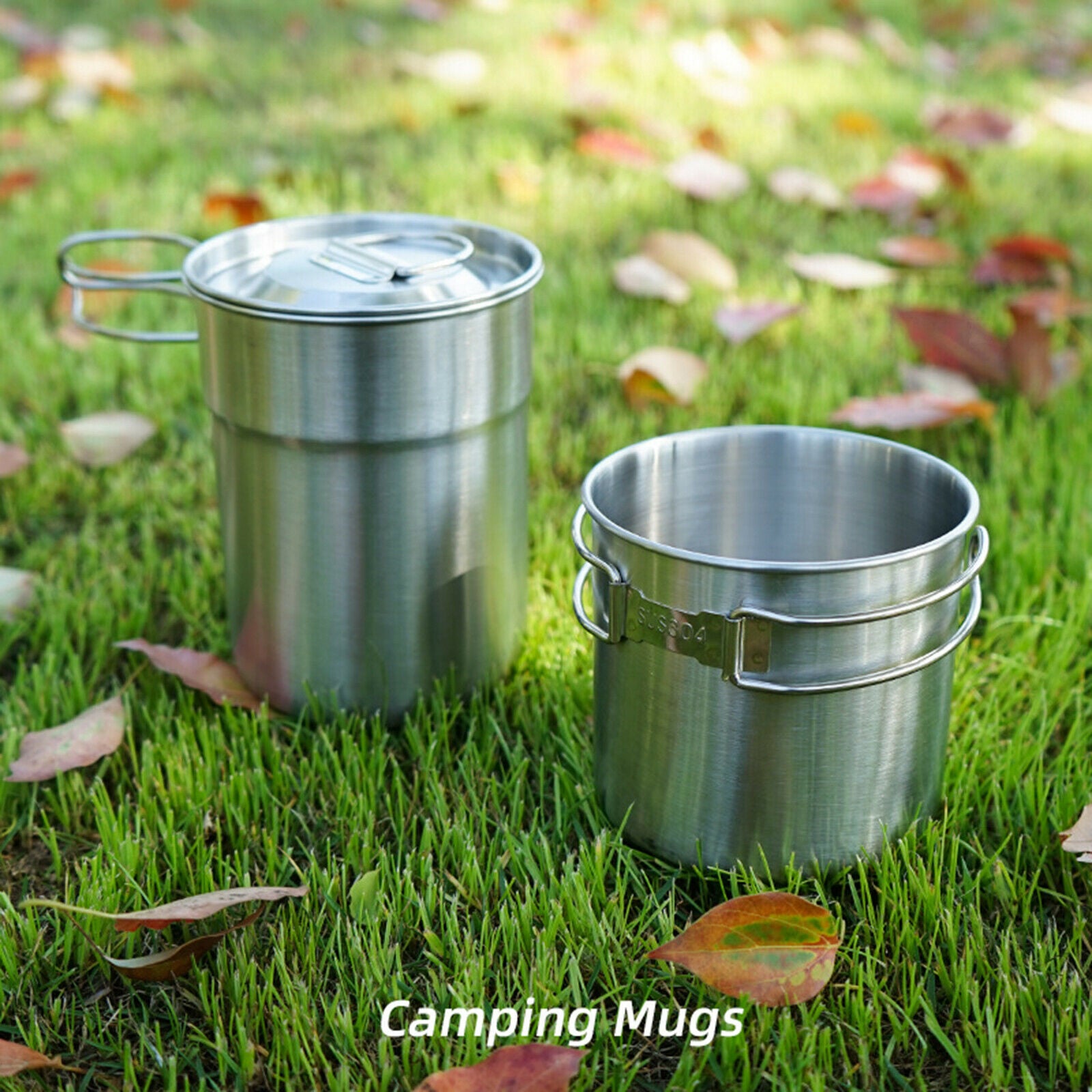 2pcs Camping Cup Kit Pot Cooking Bowl Picnic Mug Coffee Mug Hiking Outdoor