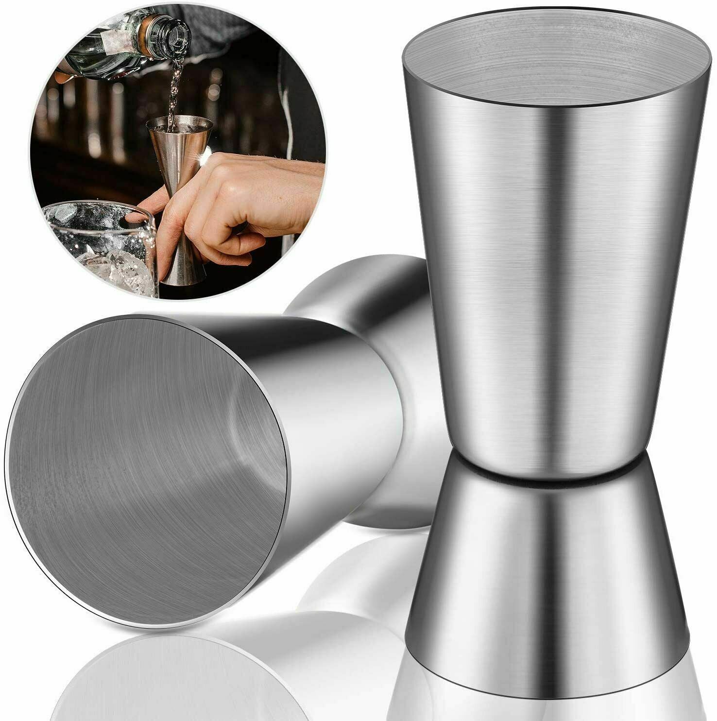 1x25/50ml Bar Measure Cup Cocktail Jigger Dual Spirit Steel Double Shots Quality