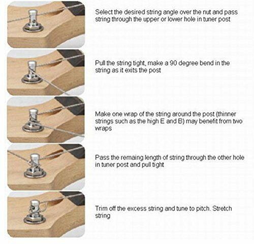 Wilkinson 3x3 E-Z Post Guitar Tuners for Les Paul or Acoustic Guitars Chrome