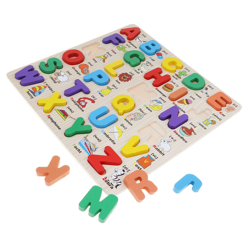 Wooden Alphabet Puzzle for Toddlers Chunky Size- Alphabet Puzzle Board Early