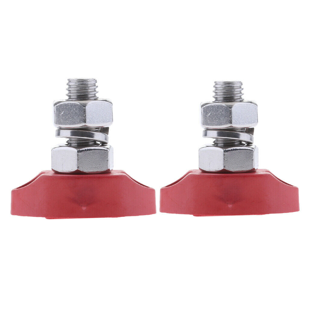 Set of 2 Replacement Junction Block Post Steel Insulated Terminal Stud 8mm