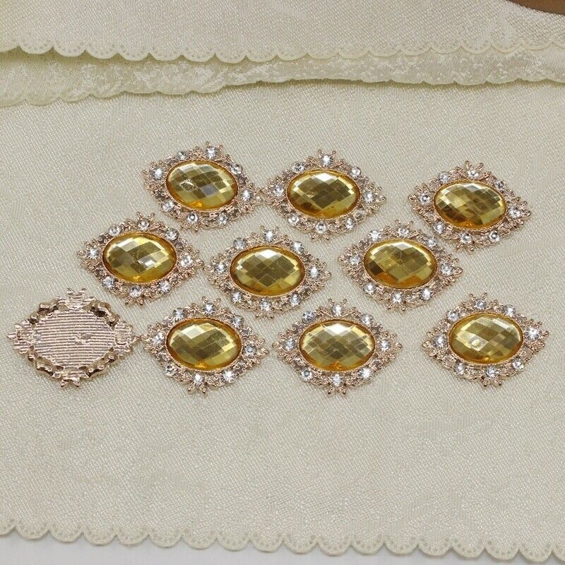10x Crystal Rhinestone Button Flatback Cabochon Embellishments for Scrapbooking