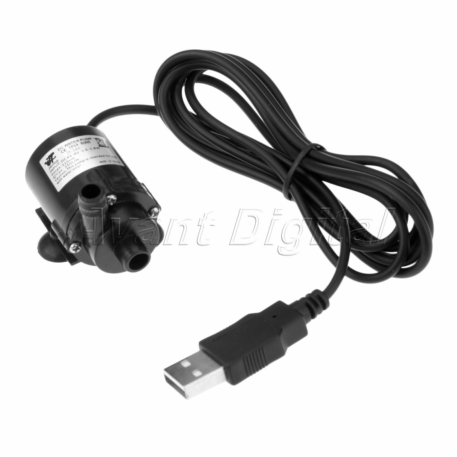 Mini DC 4-6V Brushless Water Pump Amphibious Motor Low Noise w/ USB Interface