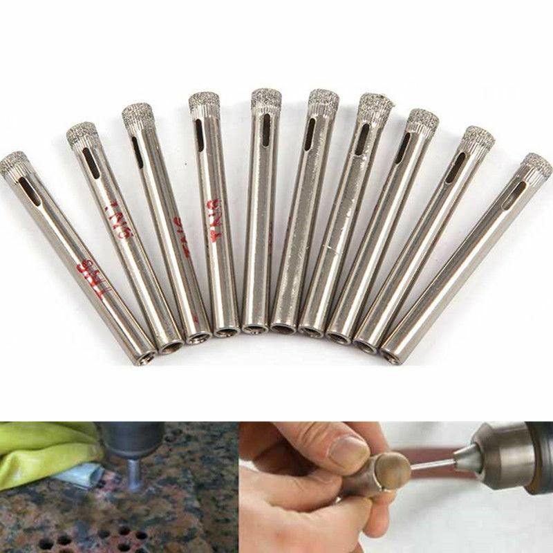 10PCS 6mm Diamond Holesaw Tile Glass Slate Porcelain Marble Drill Bits Tool
