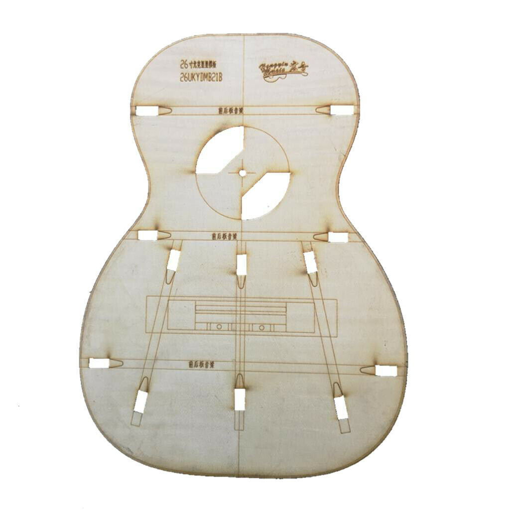 DIY Tenor Ukulele Body Layout Template Premium Guitar Barrel Building Templates