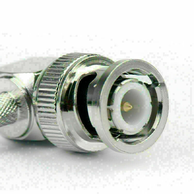 10PCS BNC Male Plug Right Angle Crimp RG58 LMR195 RG142 Cable RF Connector E CN