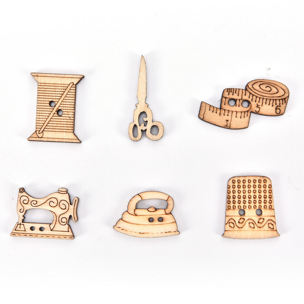 50pcs sewing tool wooden handmade buttons scrapbooking carft for decoratio.l8