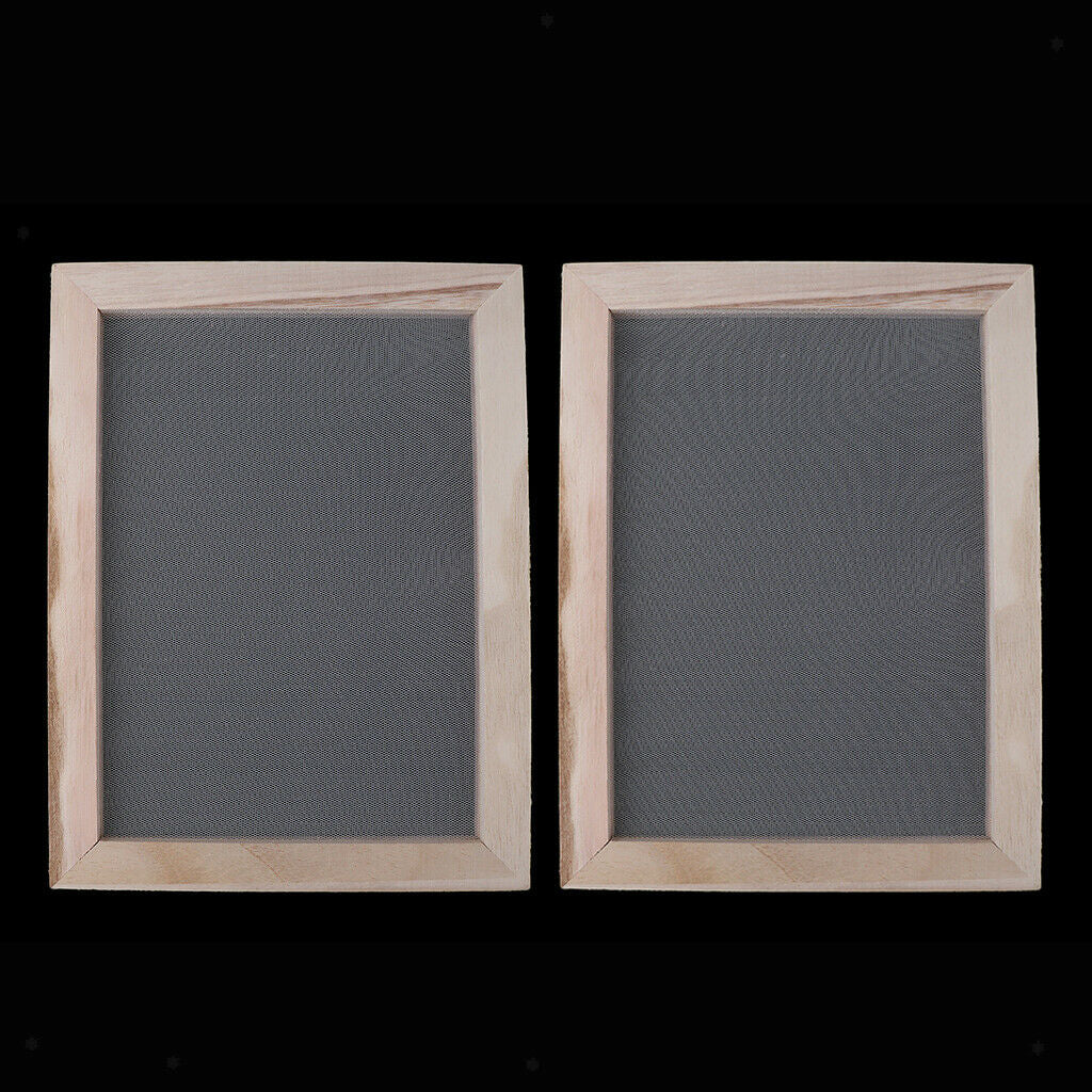 2x Wood Paper Making Frame Papermaking Mold Rectangular Mould Frame