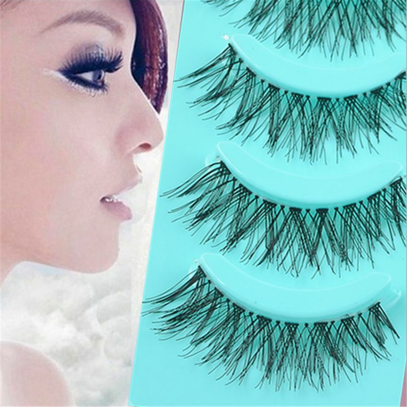 5PAIRS Sexy Natural Black Eye Lashes Handmade Messy Cross False Eyelashes Makeup