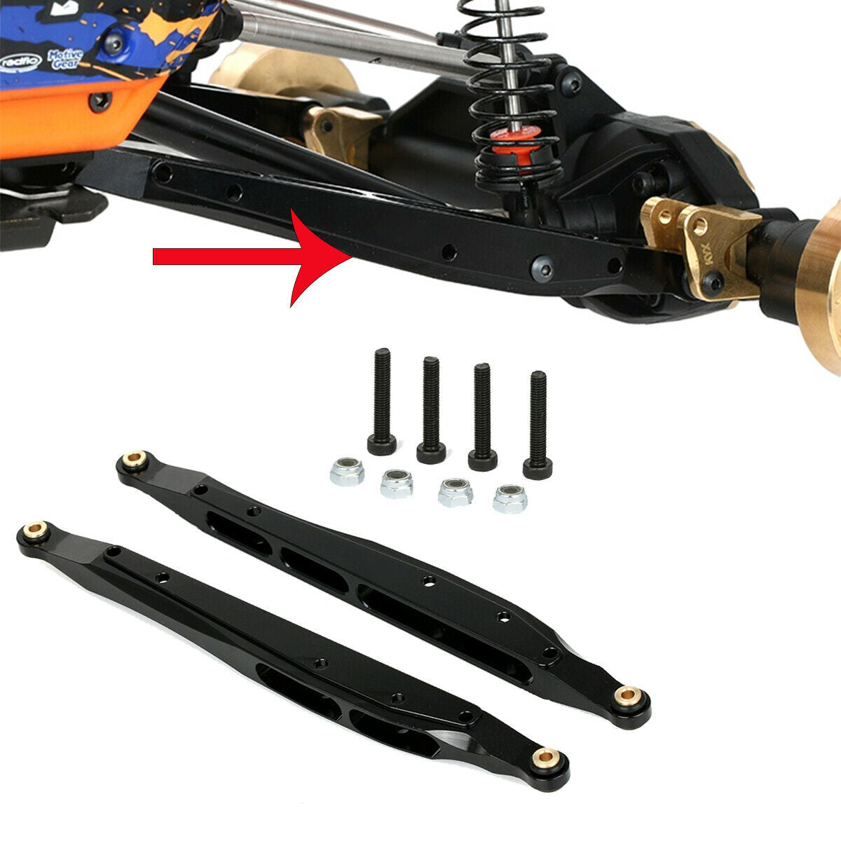 Metal Rear Lower Trailing Arms Lever Parts For Axial 1/10 RBX10 Ryft RC Parts