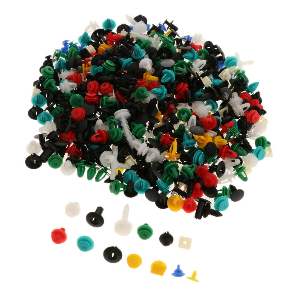 500 Mixed Plastic Auto Car Fastener Clip Bumper Fender Trim Rivet Door Panel