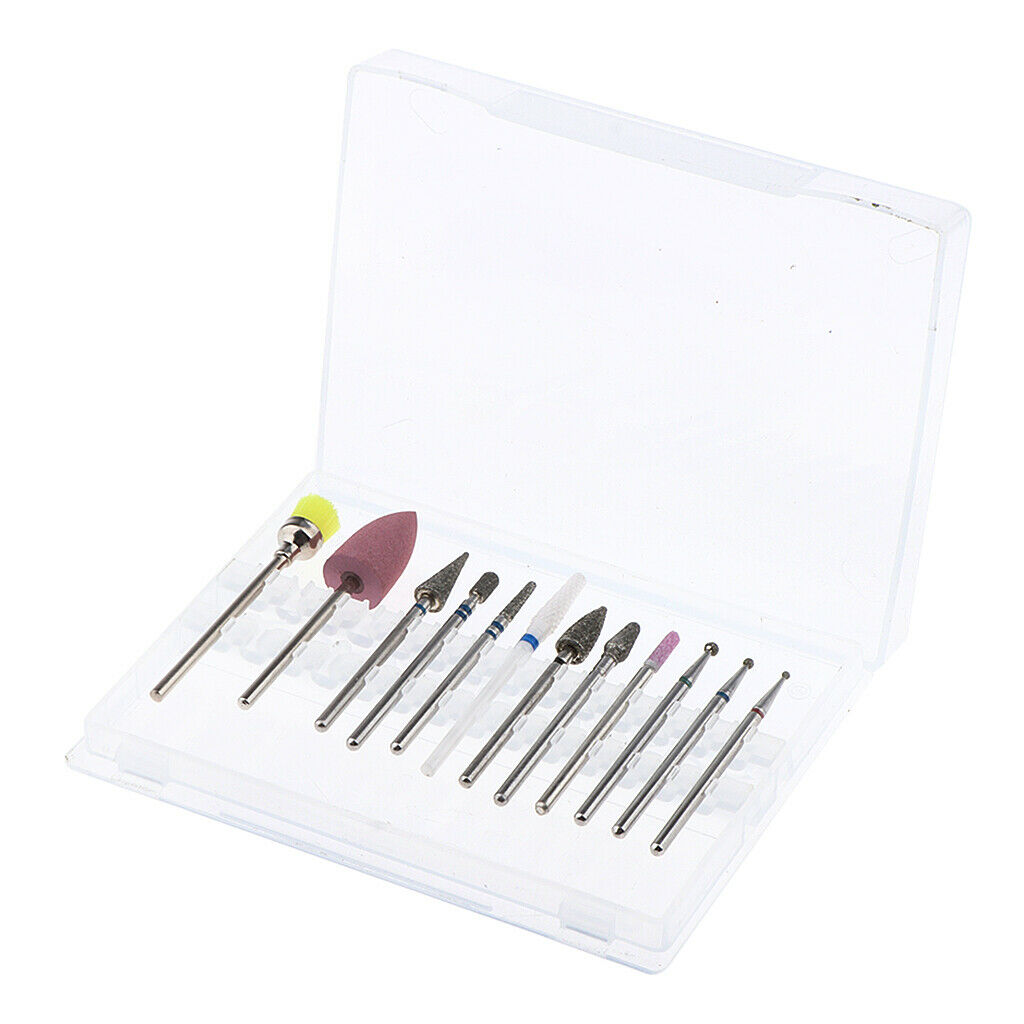 12pcs/set Cuticle Clean Nail Drill Bit File Polishing Electric Drill Bits 03