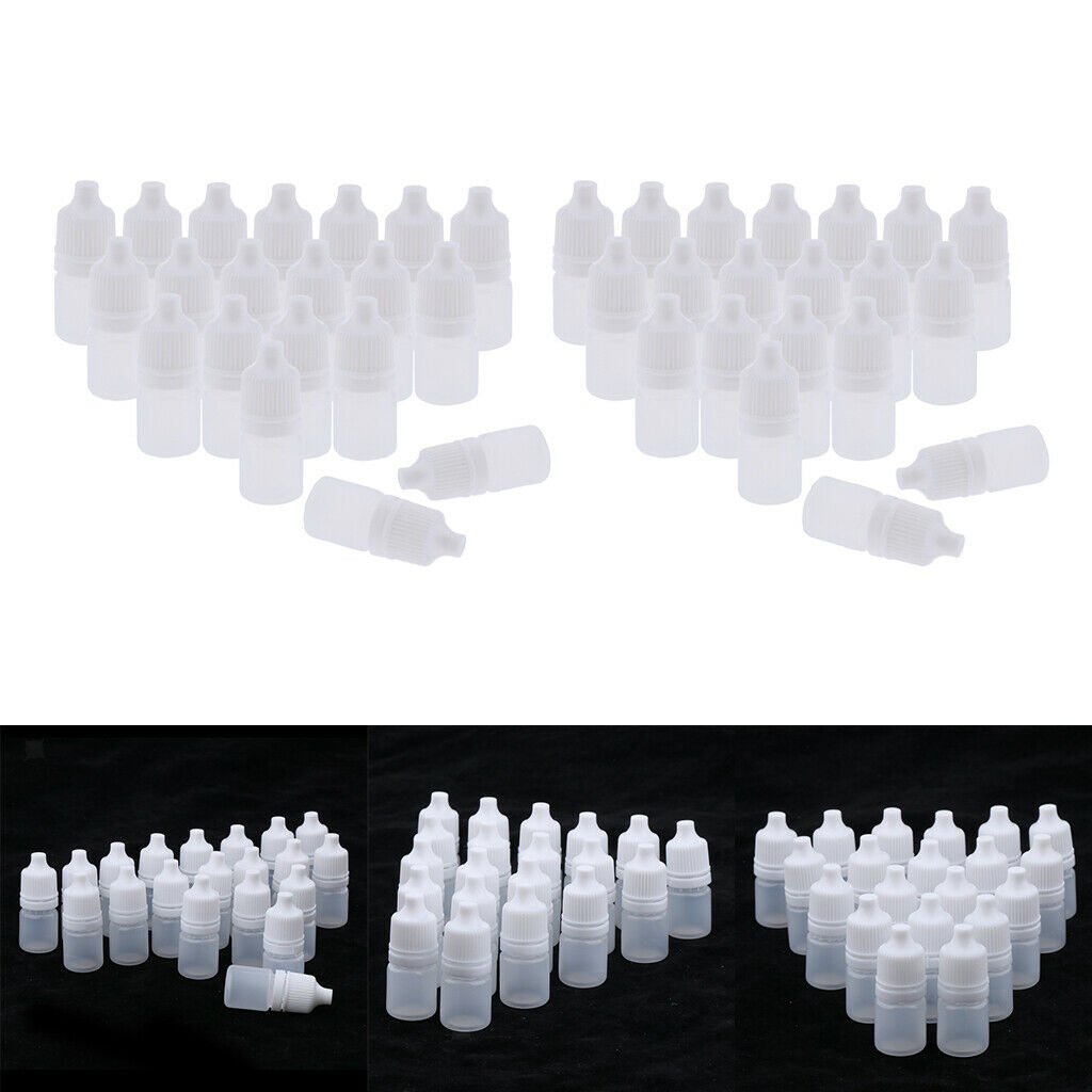 Bulk Lot 40pcs, Mini Refillable Empty Eye Drops Makeup Travel Bottles Vials