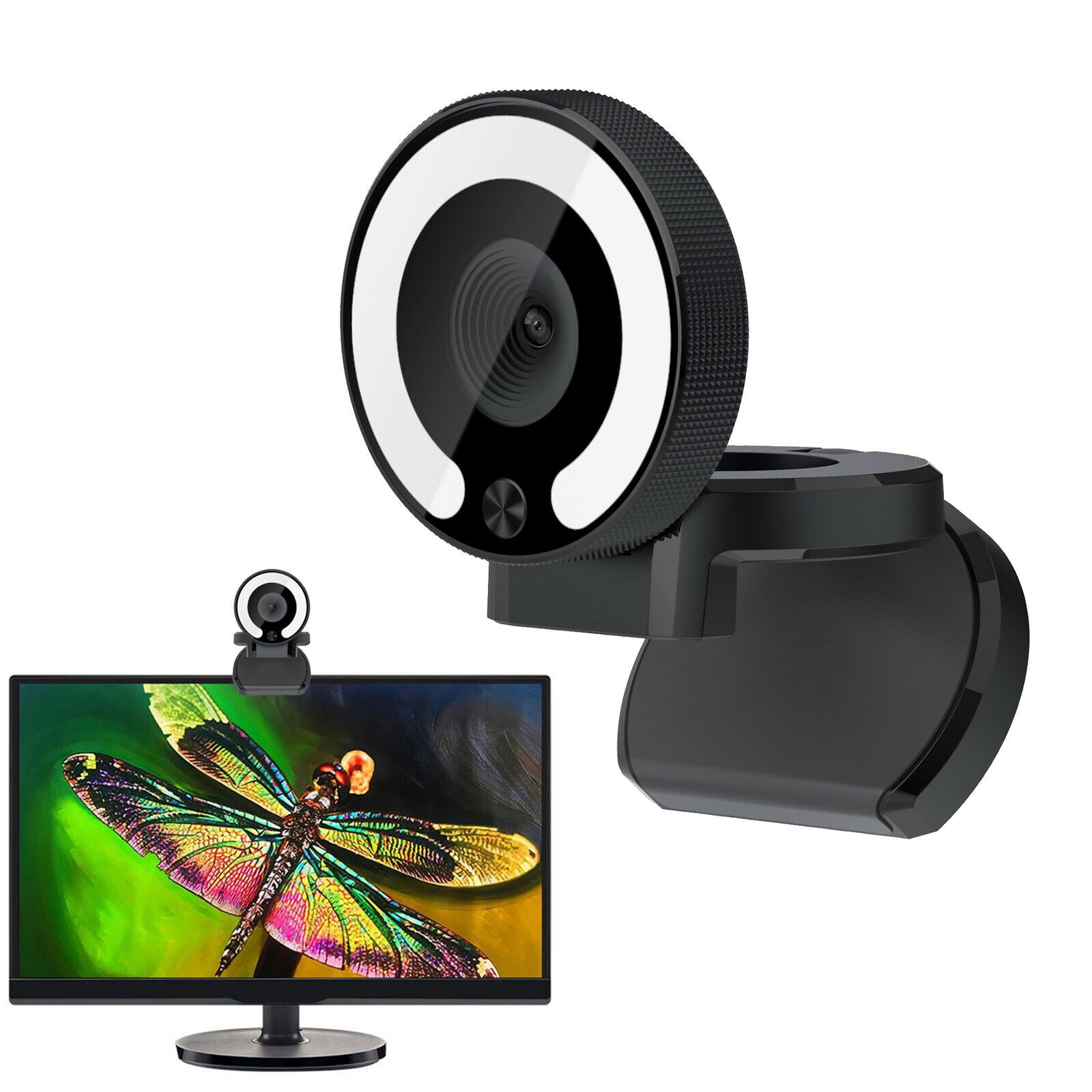 1080P USB2.0 Webcam with Light for Laptop Desktop Computer Streaming Gaming