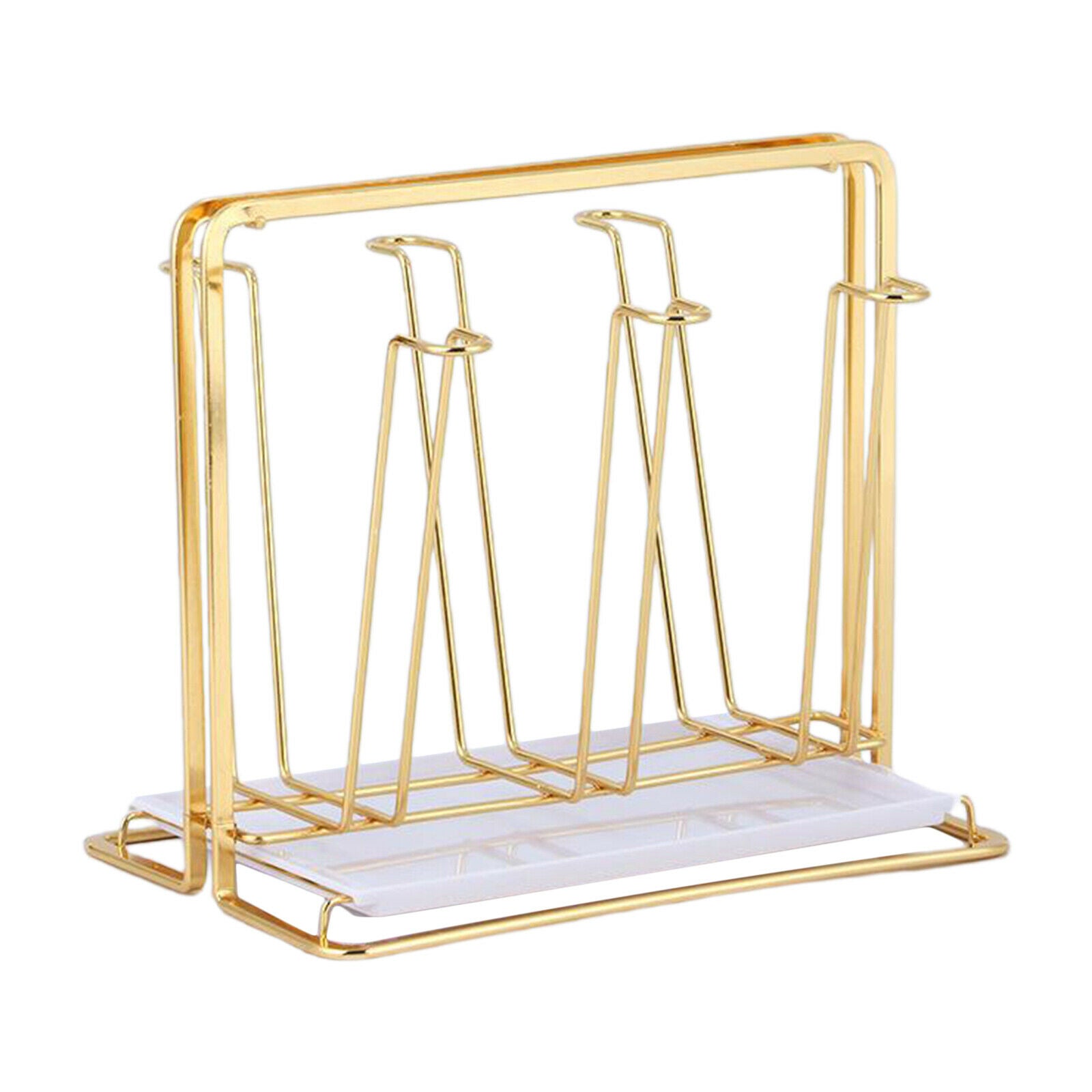 Luxury Golden Cup Drying Rack Hooks Drainer Holder Glasses Bottles Organizer