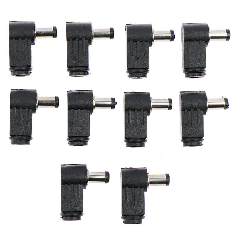 10pc 2.1mm x 5.5mm Male Plug Right Angle L Jack DC Power Tip ConnectorB.hc WF