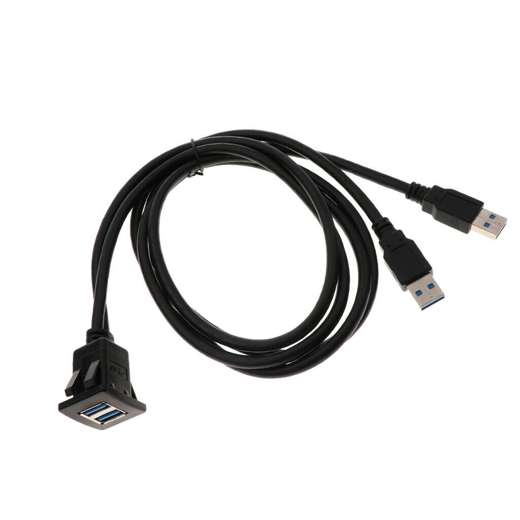 Brand New Durable Dual USB3.0 Extension Panel Cable Dashboard Square 1m
