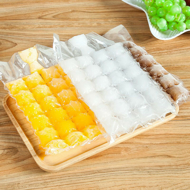 10x 24 grids disposable ice-making bags frozen ice cube tray mold self sea.l8