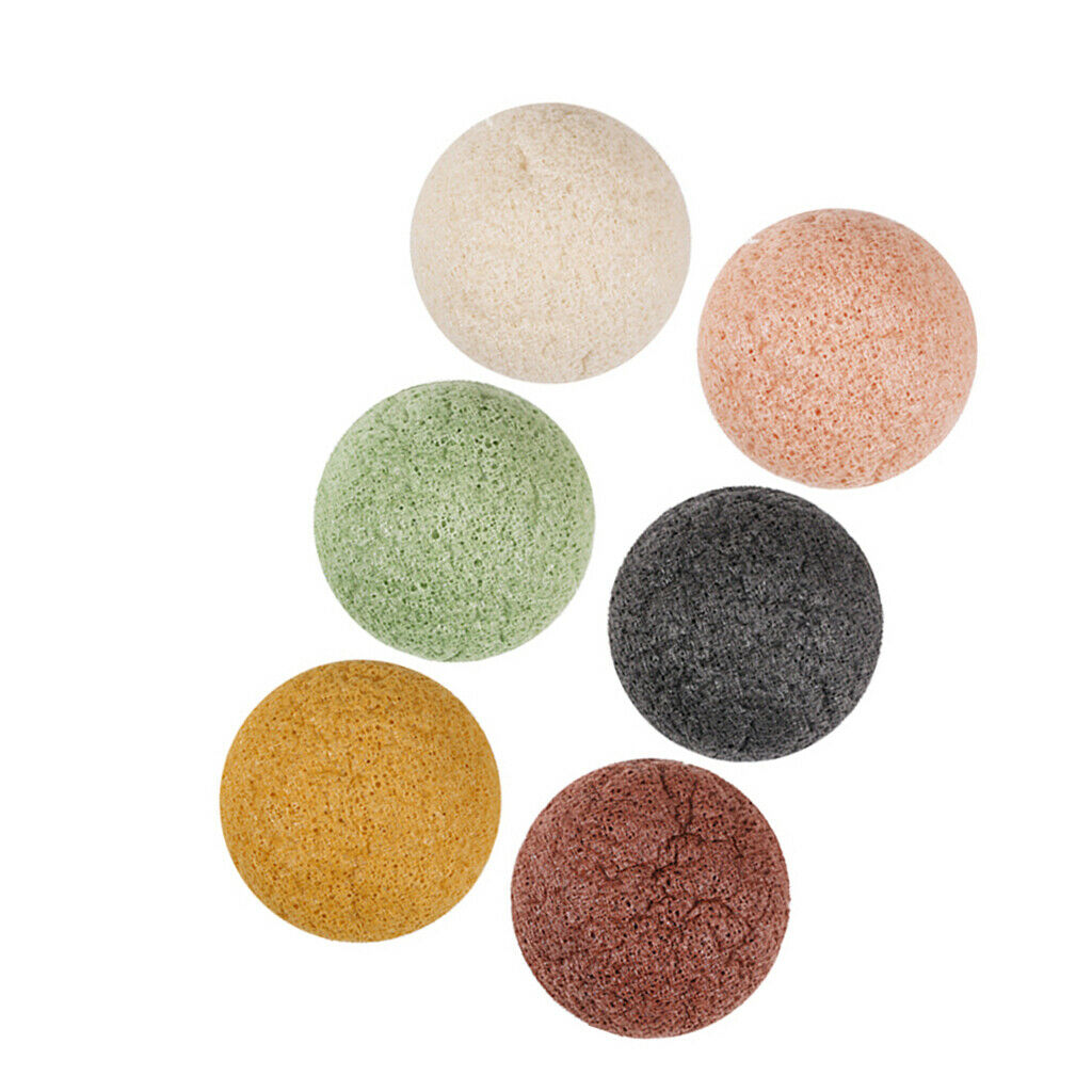 Set of 6 Konjac facial sponges Natural cleansing sponges