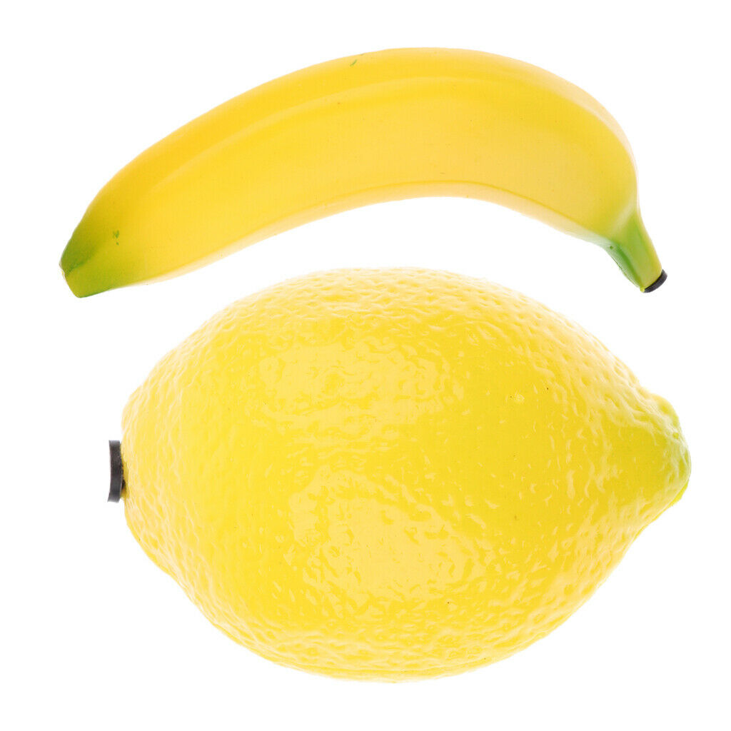 Pack of 2 Baby Toddler Fruit Shaped Hand Shakers Toys, Lemon & Banana