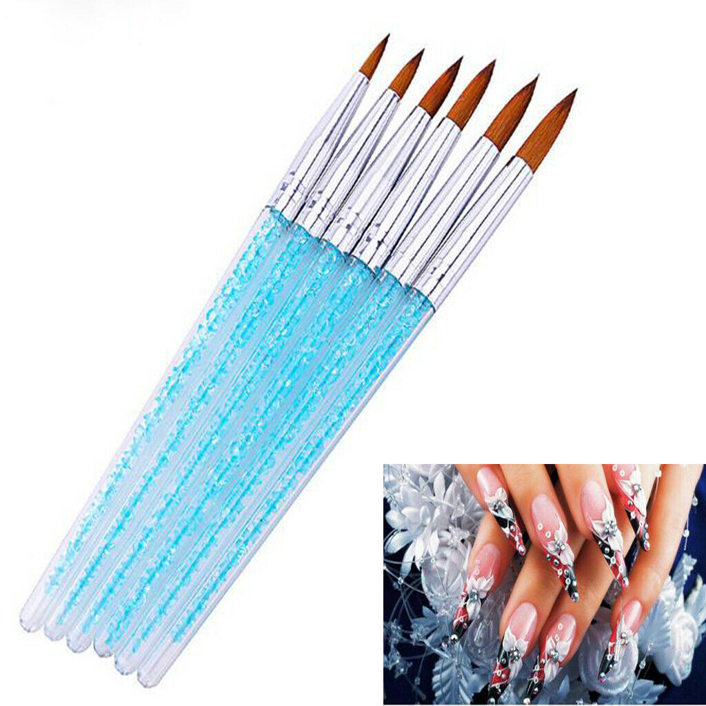6 PCS Mermaid Tail Stick UV Gel Polish Nail Art Drawing Painting Pen Brushes
