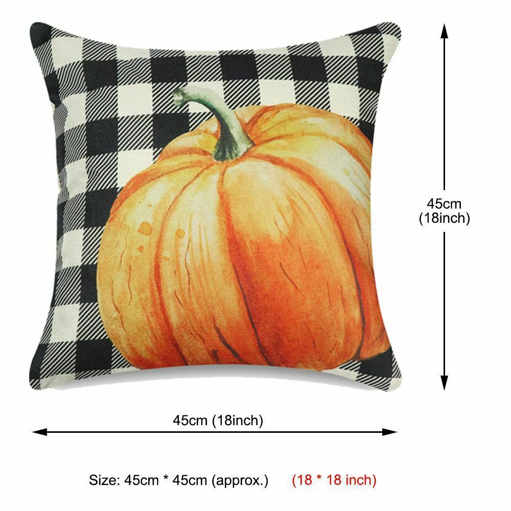Happy Harvest Thanksgiving Throw Cushion Case Autumn Decor Fall Pillow Covers