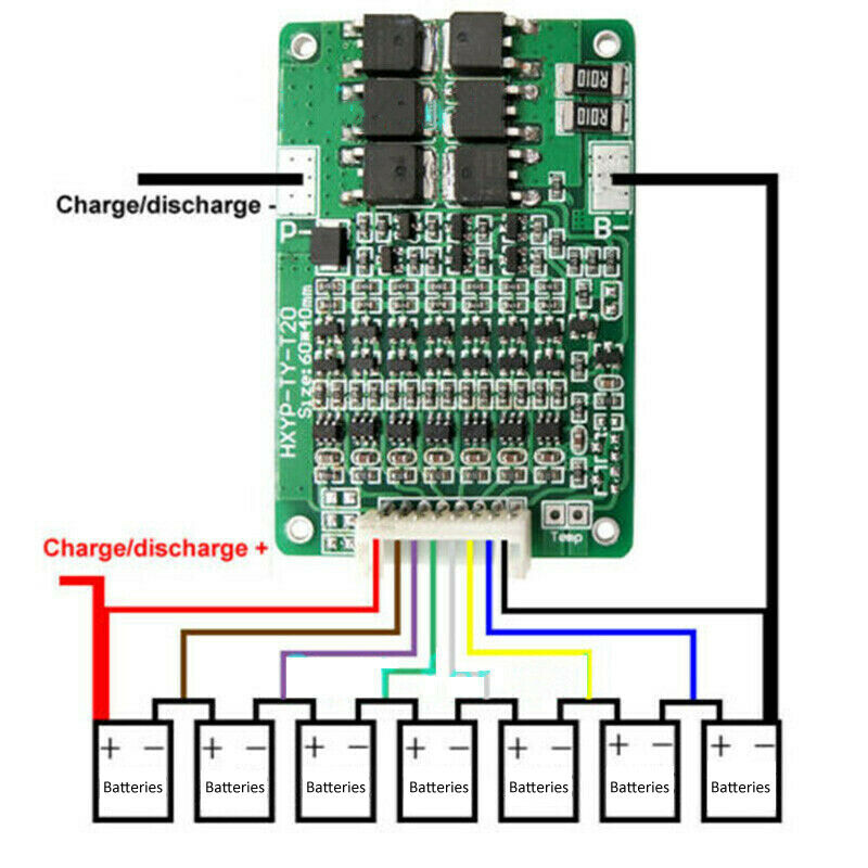 29.4V 20A 7S Li-ion Lithium Batterie BMS Protection Board Battery w/ Balance