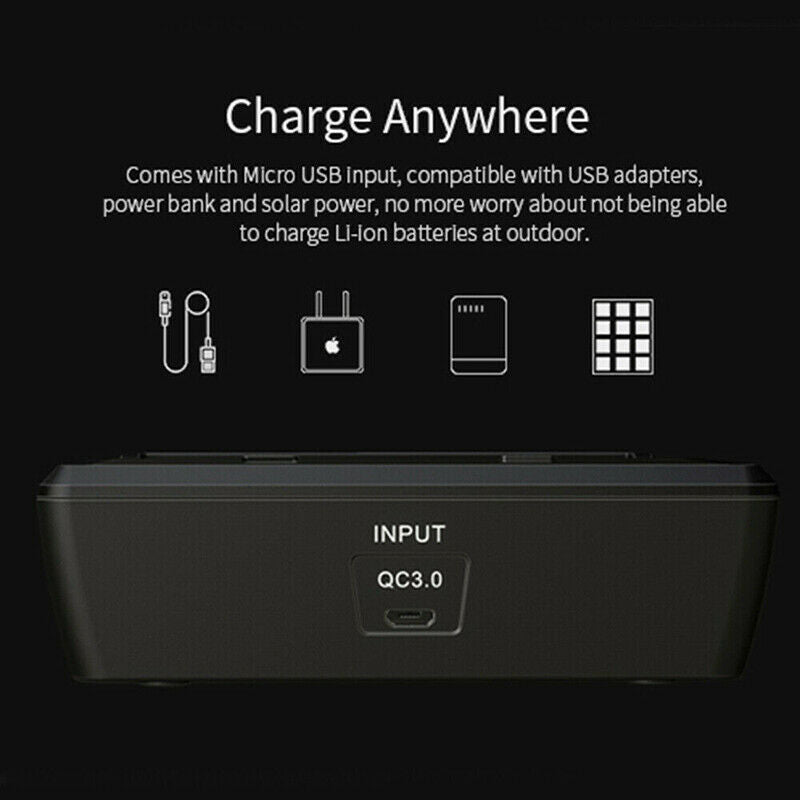 For XTAR VC4S 4-slots LCD Fast Charger for for 18650 Ni-MH Battery w USB Cable