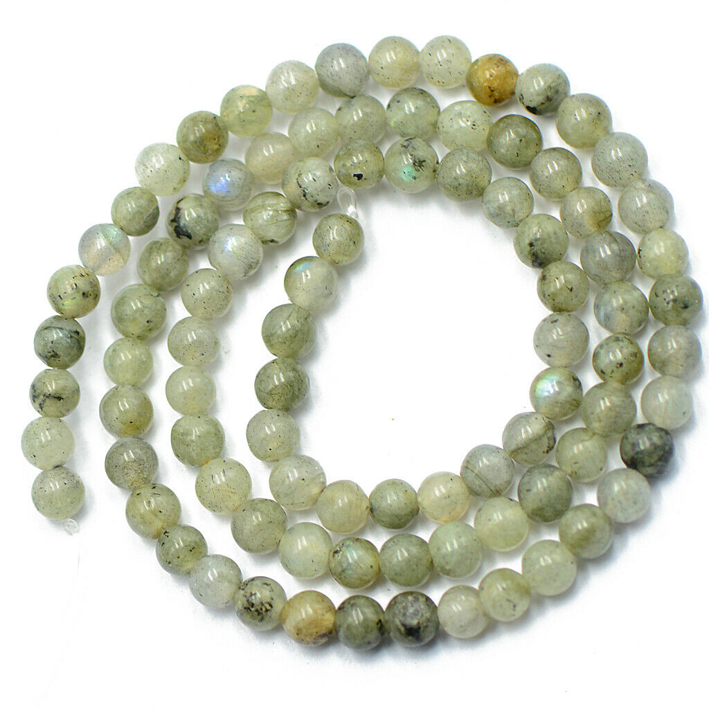 15 "Strand Natural Labradorite Stone 4mm Round Loose Beads Spacer Art